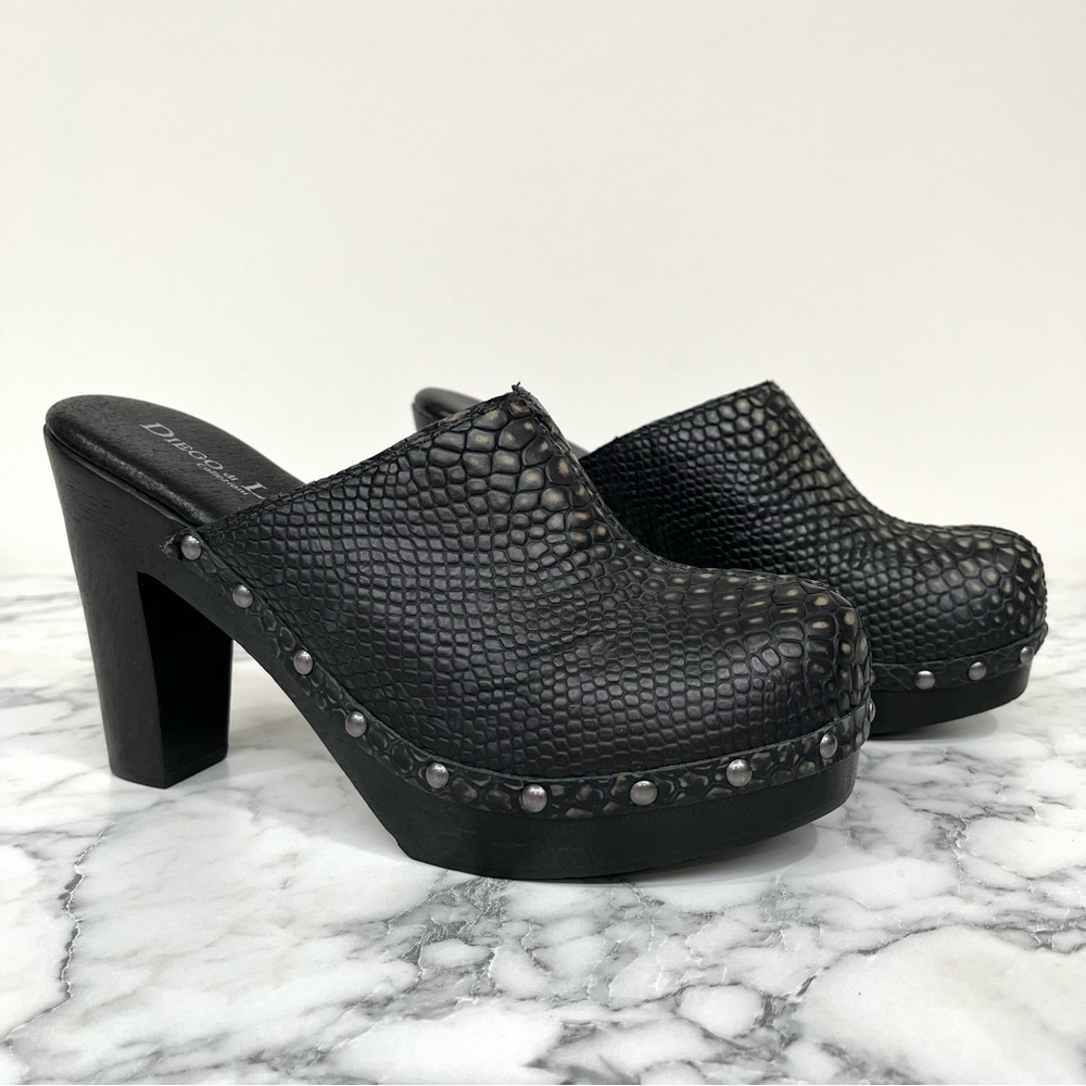 Black Textured Mules by Unknown Brand